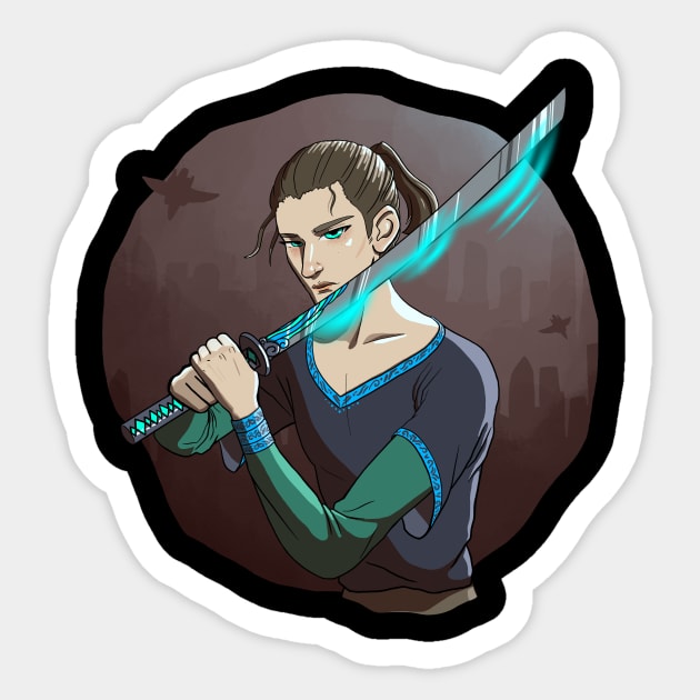 Cyan Sword Sticker by Perezart99